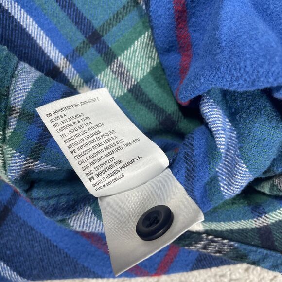 American Eagle Flannel Shirt Mens Small Plaid Pockets Blue Outdoors Casual - Picture 7 of 14